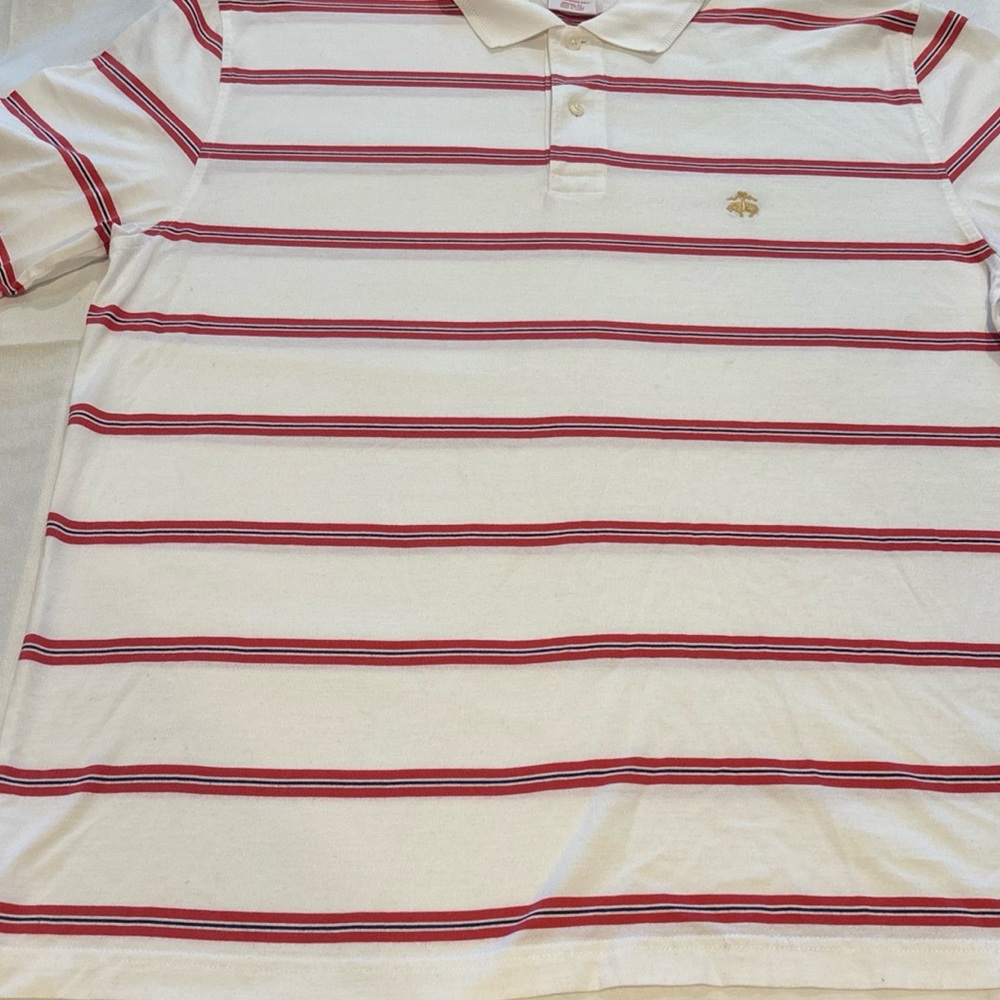 Brooks Brothers White Polo with Red Stripes